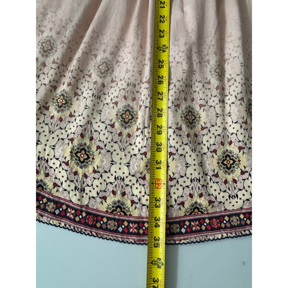 Agua Bendita Alex Kezia Pink Floral Boho Mini Dress Deep V Open Back L/G - Picture 8 of 11